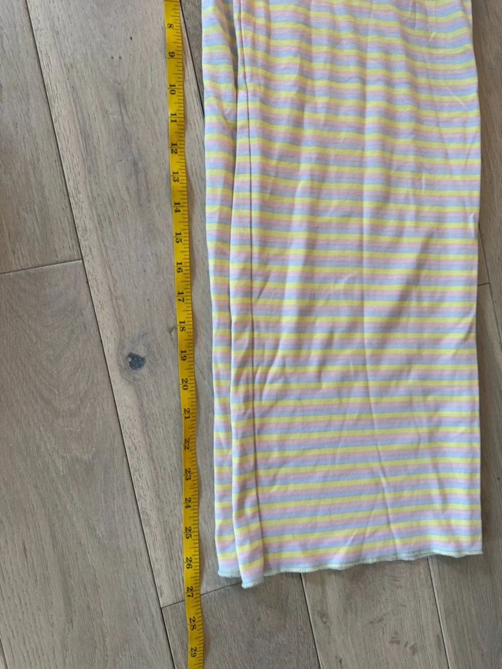 Women’s Yellow & White Striped 3-Piece Pajama Set - Long Sleeve, Pants & Shorts - Picture 8 of 9